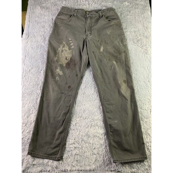 Carhartt Pants Mens 36x32 Brown Relaxed Fix Rugged Flex Distressed Workwear - Picture 2 of 15